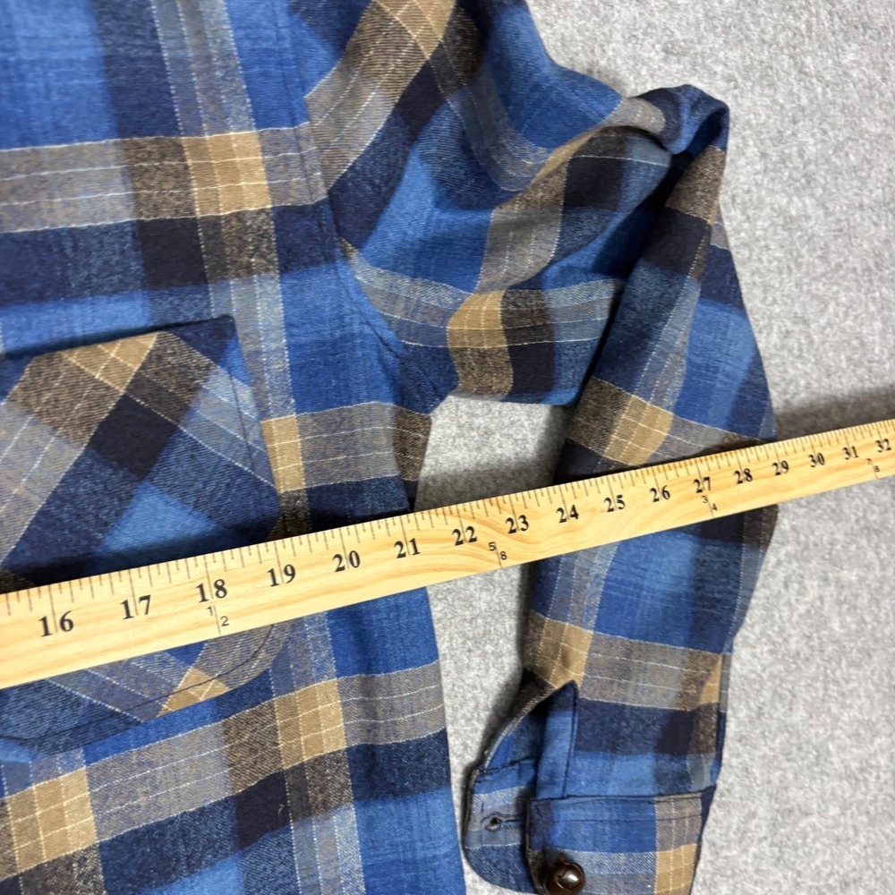 Vintage Pendleton Mens Blue Plaid Wool Chore Coat Jacket Made in USA Large - Picture 4 of 5